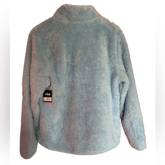 Baby Blue Faux Fur Fila Pull Over Size XL Woman’s - Picture 4 of 8